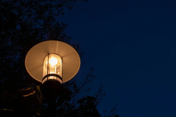 Modern Led Street Lamp Dark Blue Sky — Stock Photo, Image