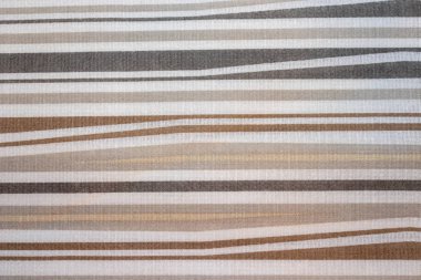 Çizgili bej, kahverengi ve gri Tekstil doku arka plan, Yatay şeritler.