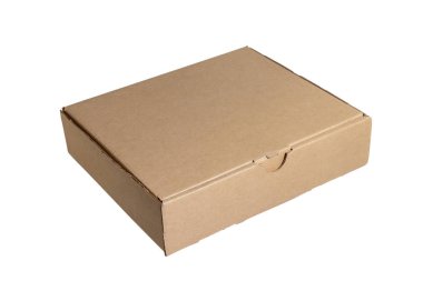 Beyaz bir arka plan üzerinde izole karton kutu. Teslimat, taşıma, paket ve Hediyelik konsepti.