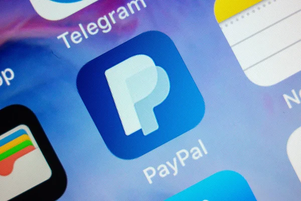 Москва Россия Января 2018 Paypal Иконка Платежного Приложения Дисплее — стоковое фото