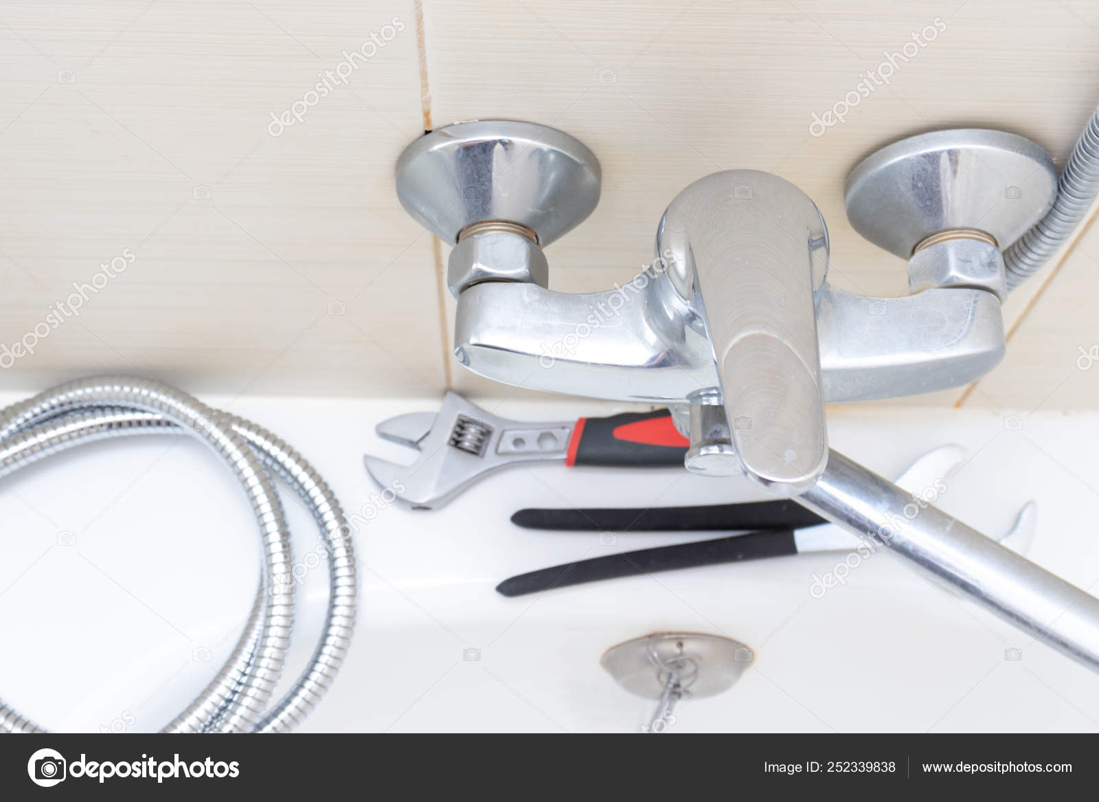 Shower Water Tap Faucet Repair Calcified Hose With