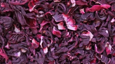 Sudan gül, karkade kuru hibiscus çiçekler çay rotasyon doku arka plan