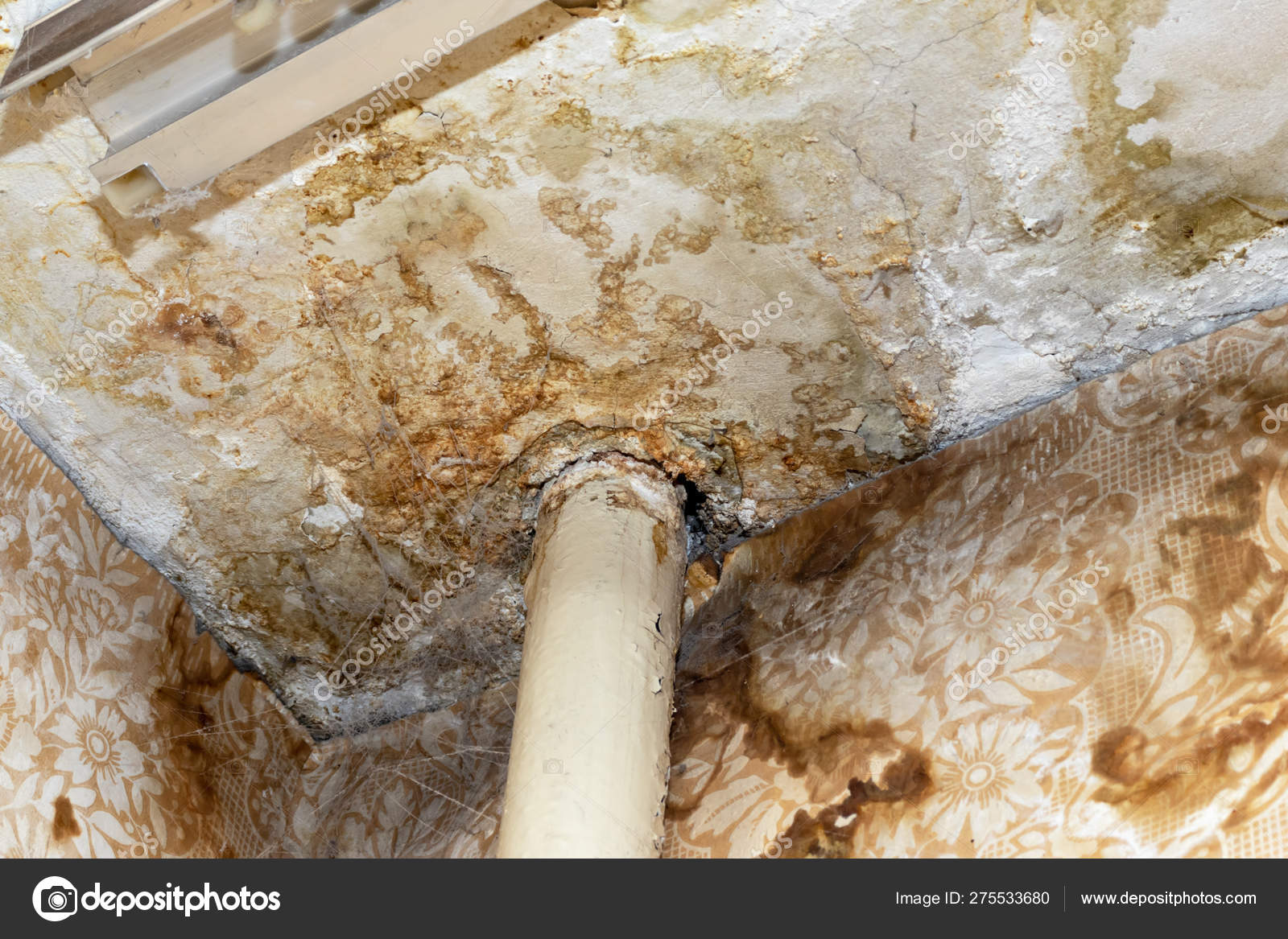 Water Leak On White Ceiling Insurance Accident Because Of Neglect