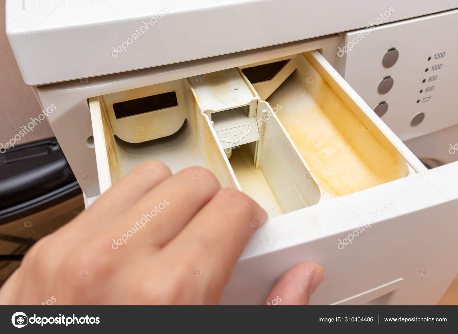 Dirty Moldy Washing Machine Detergent And Fabric Conditioner