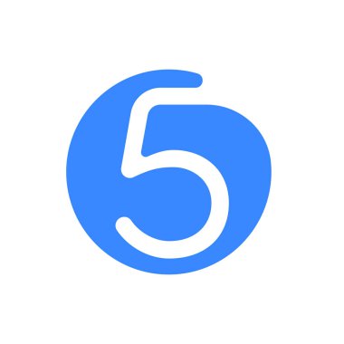 Sayı 5 beş yazı tipi logo vektör mavi simge