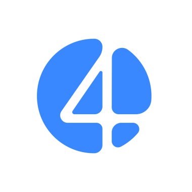 Sayı 4 dört yazı tipi logo vektör mavi simge