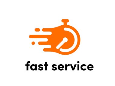 Zaman saati vektör logo hızlı hızlı servis