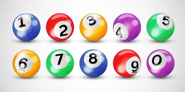 Kuličky v loterii Keno vektorové bingo lotto — Stockový vektor