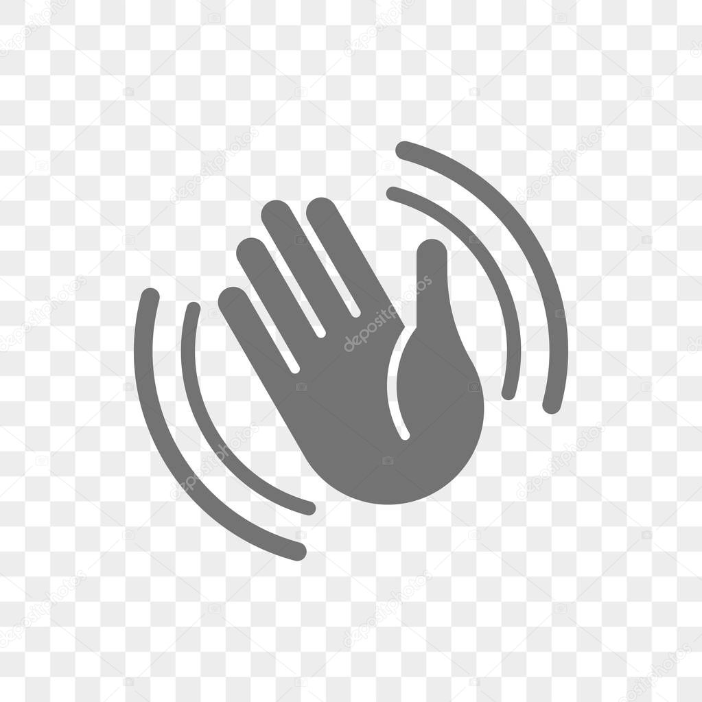 Hand waving vector icon of hello welcome or goodbye gesture
