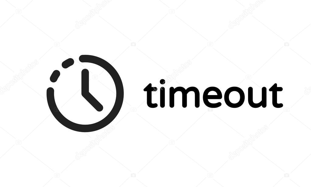 Timeout error web page or oops 404 session time out vector icon