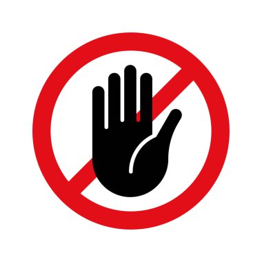 Stop hand vector no entry sign icon clipart