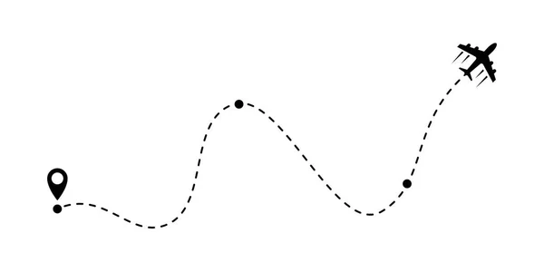 Лінійний шлях лінії Векторний маршрут літака icoin — стоковий вектор