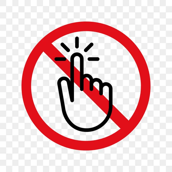 Hand vinger stopbord vector geen touch-pictogram — Stockvector