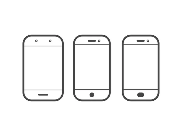 Mobile or cell phone outline vector simple icon — Stock Vector