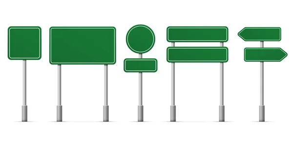 Estrada sinais verdes ícones vetoriais —  Vetores de Stock