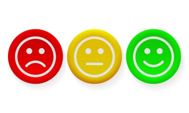 Gülümseme simgesi pozitif kabul, vektör düğmeleri negatif