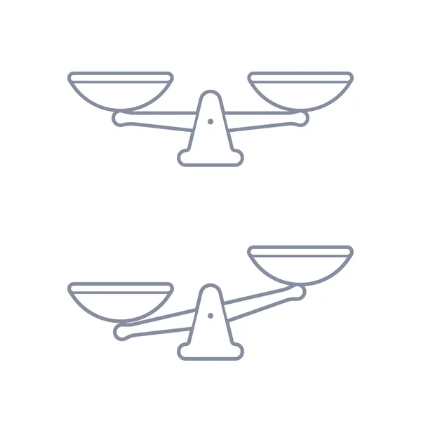 Escala vetor esboço ícone peso ou justiça escalas — Vetor de Stock