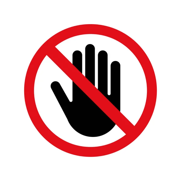 Stop vettoriale mano nessuna icona segno di ingresso — Vettoriale Stock