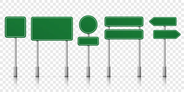 Verkehrszeichen grüne Vektorvorlagen-Symbole — Stockvektor