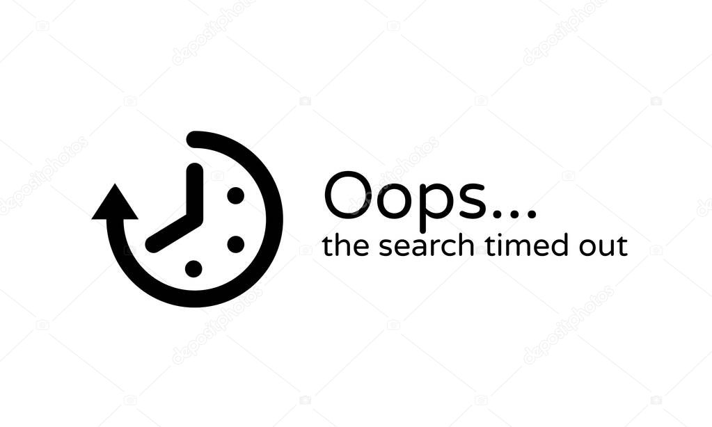 Timeout error web page or oops 404 session time out vector background