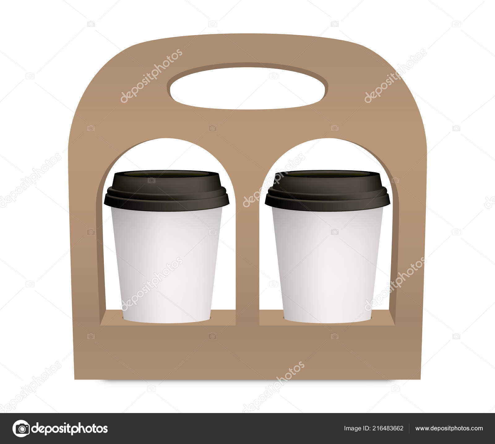 Download Coffee Cup Takeaway Pack Holder Mockup Vector 3d Stock Vector C Avector 216483662 PSD Mockup Templates