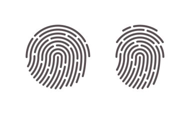 Parmak izi vektör parmak baskı tarama logo simgeler