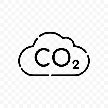 CO2 bulut karbon kirliliği vektör simgesi