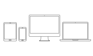 Aygıtları duyarlı tasarım için satır simgeler vektör