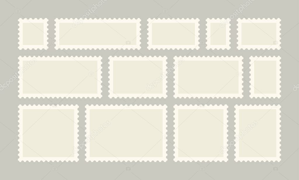 Postage stamp vector post or postcards