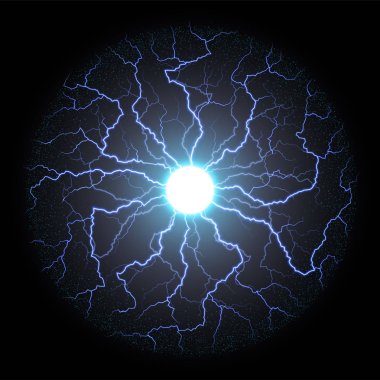 Elektrik ışık flaş veya vektör yıldırım daire