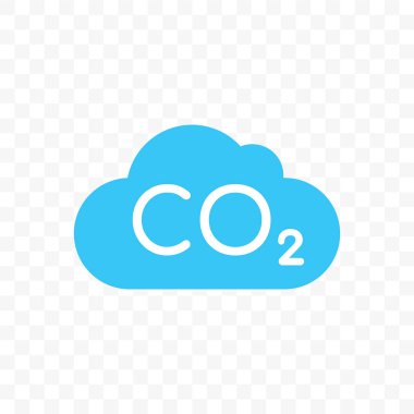 CO2 bulut karbon kirliliği vektör simgesi