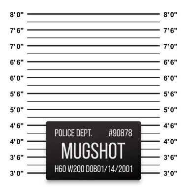 Police mug shot vector lineup background clipart