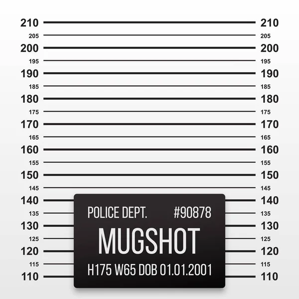 Police mug shot vecteur lineup arrière-plan — Image vectorielle