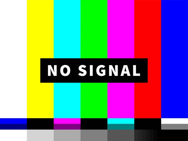 Žádný signál Tv vyzkoušet kartu vektorové barevné pruhy — Stockový vektor