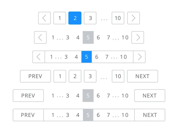 Paginering bar vector pagina navigatieknoppen voor het web — Stockvector