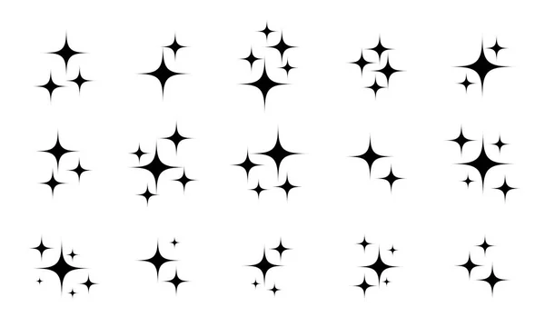 Ster sparkles twinkling vector set — Stockvector