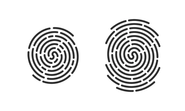 Iconos de línea de logotipo de huella digital vector huella digital — Vector de stock