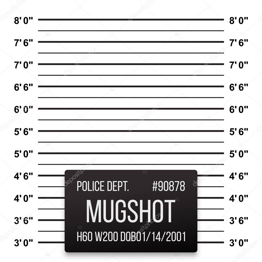 Police mug shot vector lineup background