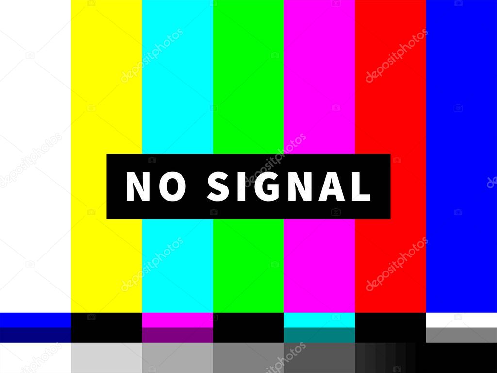 No signal TV test card of vector color bars