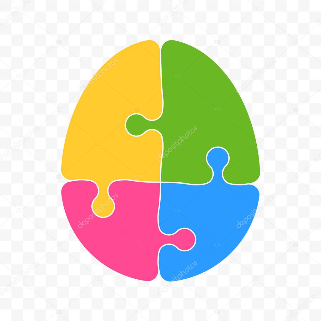 Brain puzzle vector logo creative idea and smart logic thinking mind concept. Icon of artificial intelligence, quest or trivia game for mobile app