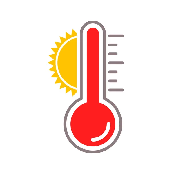 Значок температуры векторного солнечного тепла — стоковый вектор