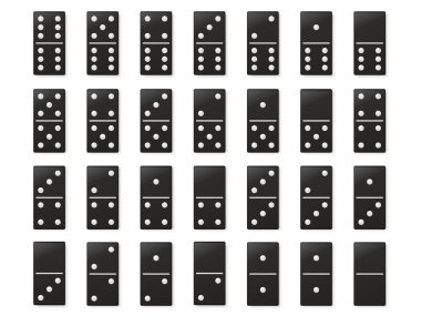 Domino veya domino siyah vektör örnekler döşer