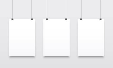 Poster örnekler beyaz asılı şablonları vektör