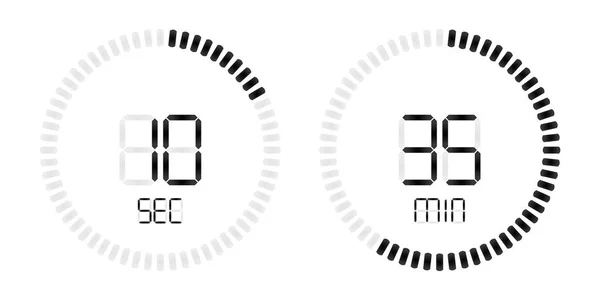 Stopwatch timer vector digitale countdown — Stockvector
