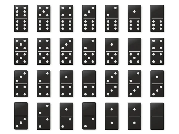 Dominosteine oder Dominosteine schwarze Vektor-Attrappen — Stockvektor