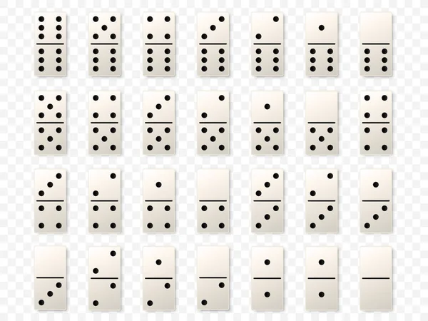 Dominoes or domino tiles white vector mockups — Stock Vector