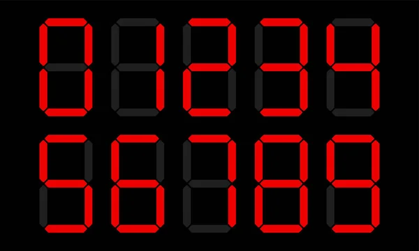 Digitální čísla číslice vektorové zobrazení — Stockový vektor