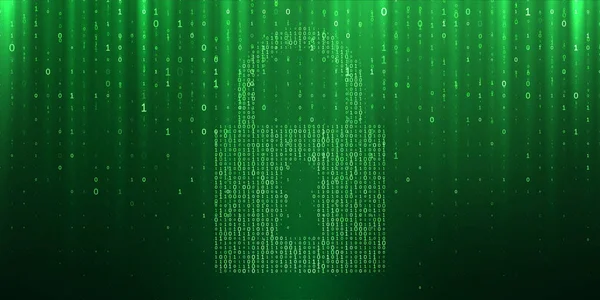 Cybersécurité confidentialité des données binaire matrix lock — Image vectorielle