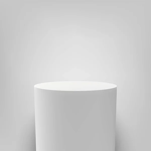 Beyaz Kaide vektör yuvarlak beyaz 3d podyum sütun — Stok Vektör