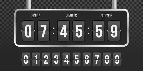 Flip countdown clock vector counter — Stock Vector